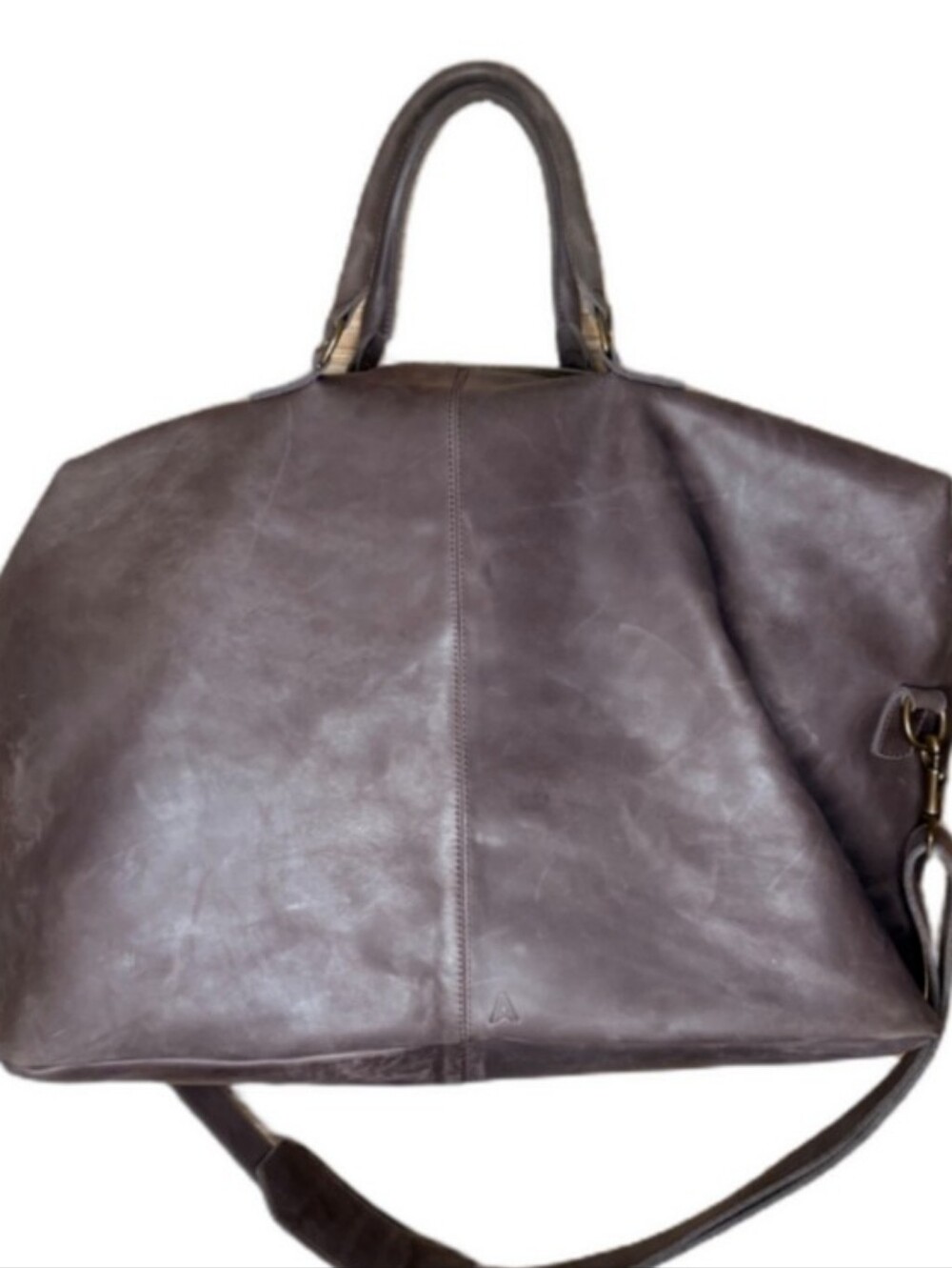 Able Brown Leather Logo Patch Tote - Picture 8 of 16